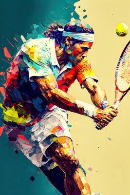 Poster  Silhouette de joueur de tennis