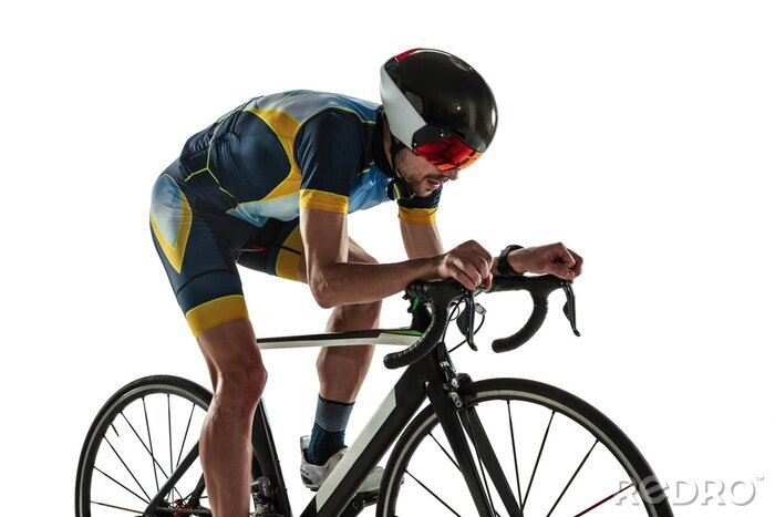 Poster  Silhouette de vélo d'un cycliste professionnel