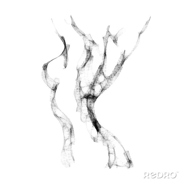 Poster  Silhouette sensuelle d'une femme dessinée d'un seul trait à l'aquarelle