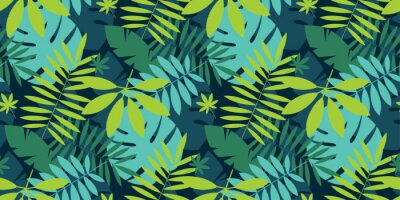 Simple motif de feuilles tropicales vertes motif sans soudure