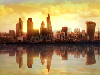 Poster  Skyline de Londres et coucher de soleil