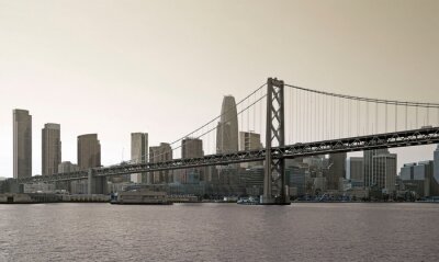 Poster  Skyline noir et blanc de San Francisco