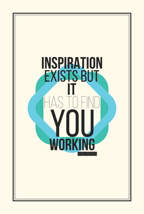 Poster  Slogan artistique sur l'inspiration