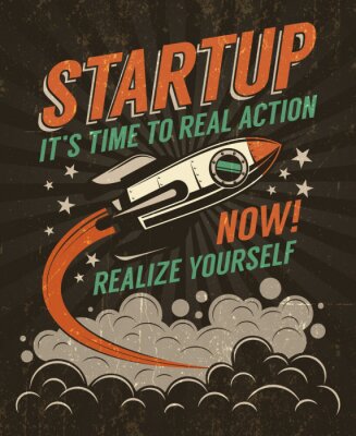 Poster  Slogan de motivation et véhicule spatial