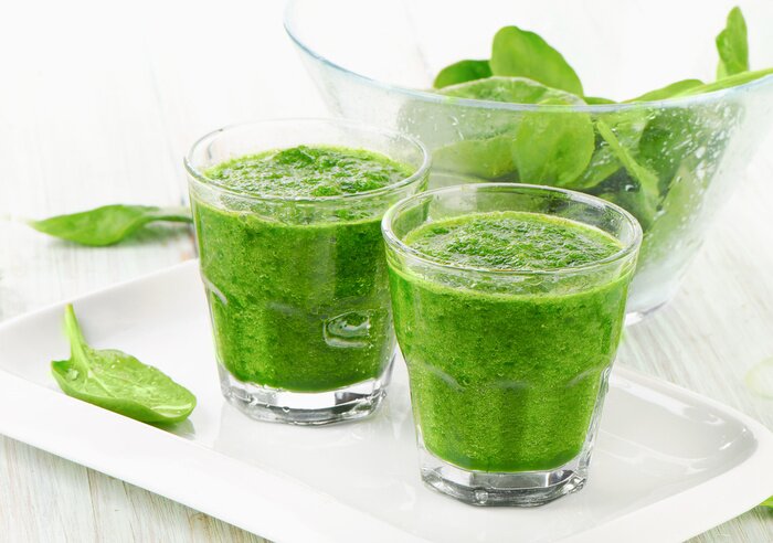 Poster  Smoothie verte aux épinards verts.