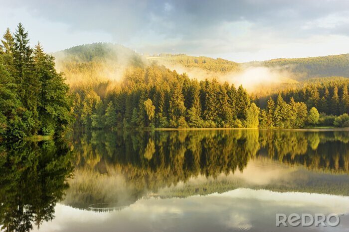 Poster  Sösestausee dans le brouillard