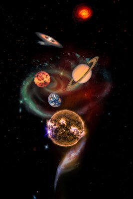 Poster  Solar system concept. Elements of this image furnished by NASA.