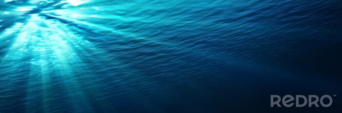 Poster  sous-marine - bleu brillant dans profond de la mer