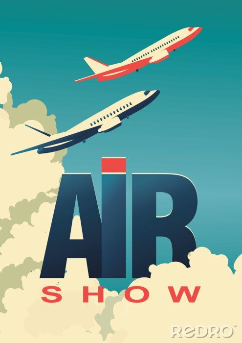 Poster  Spectacle aérien d'avions rétro