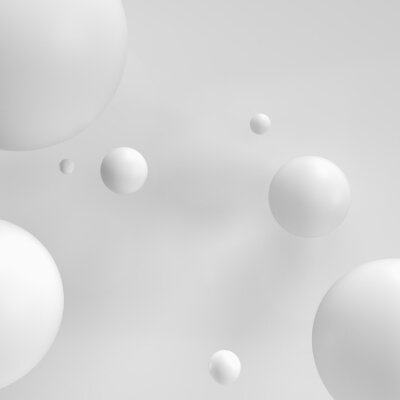 Sphères 3d sur fond gris