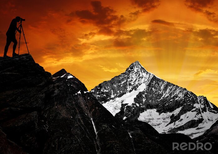 Poster  Sport sur les sommets de montagne