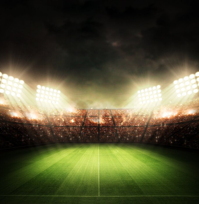 Poster  Stade coloré dans le brouillard