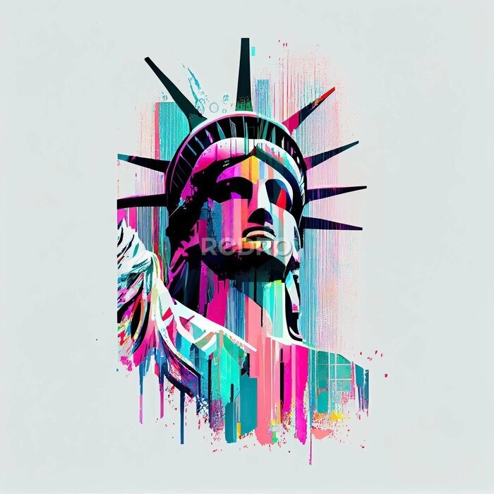 Poster  Statue colorée de la liberté