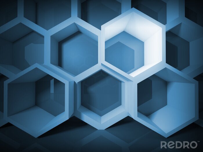 Poster  Structure en nid d'abeille et effet de profondeur