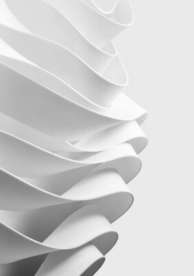 Poster  Structure with wavy white elements, abstract background