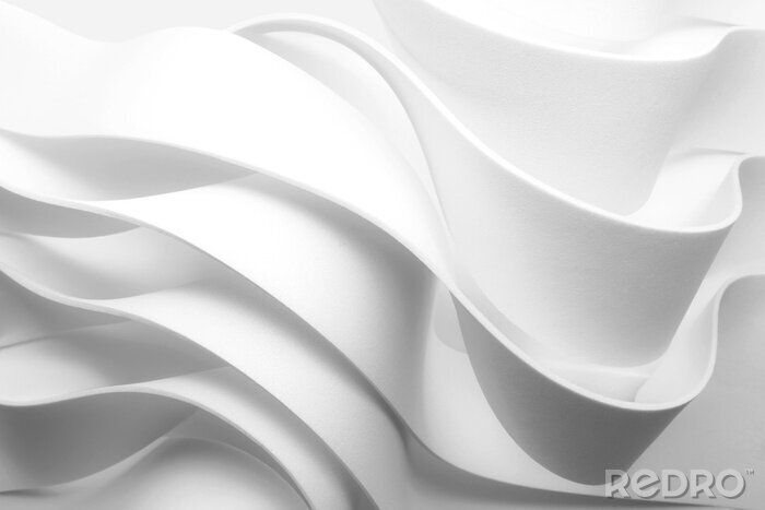Poster  Structure with wavy white elements, abstract background