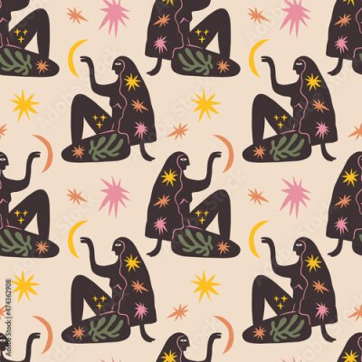 Papier peint à motif  Style bohème féminin magique