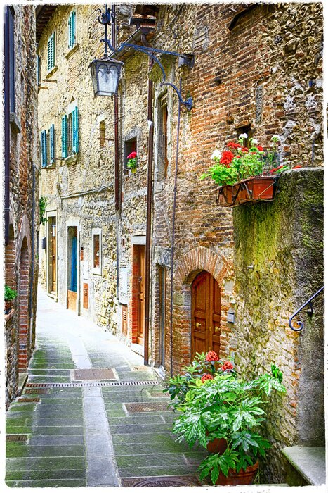 Poster  Style rétro ruelle italienne