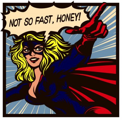 Poster  Super-héroïne de style bande dessinée