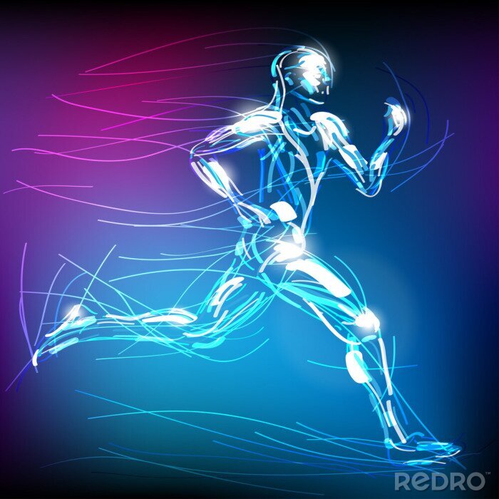 Poster  świetlisty biegacz WEKTOR