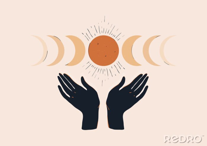 Poster  Symbole des phases de la lune dans un style minimaliste