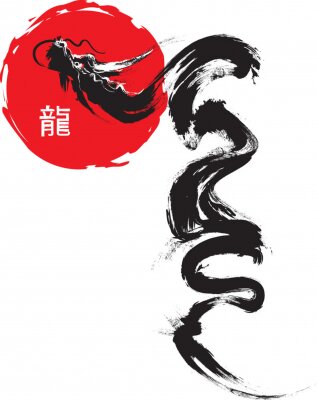 Poster  Symbole du dragon oriental