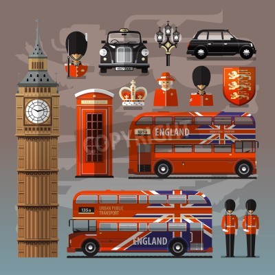 Poster  Symboles de Londres Royaume-Uni