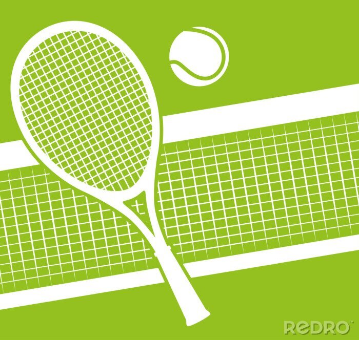 Poster  Symboles de tennis sur gazon