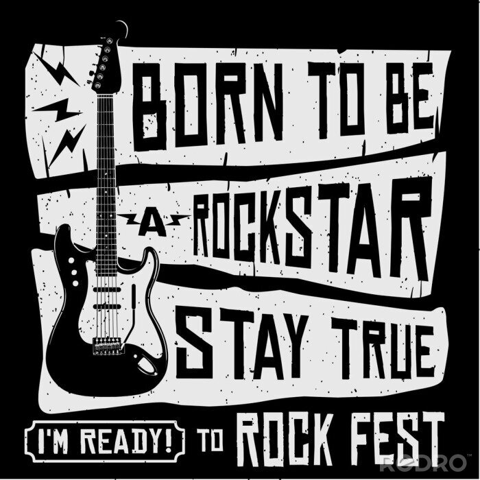 Poster  T-shirt ou illustration d'affiche de vecteur de musique rock