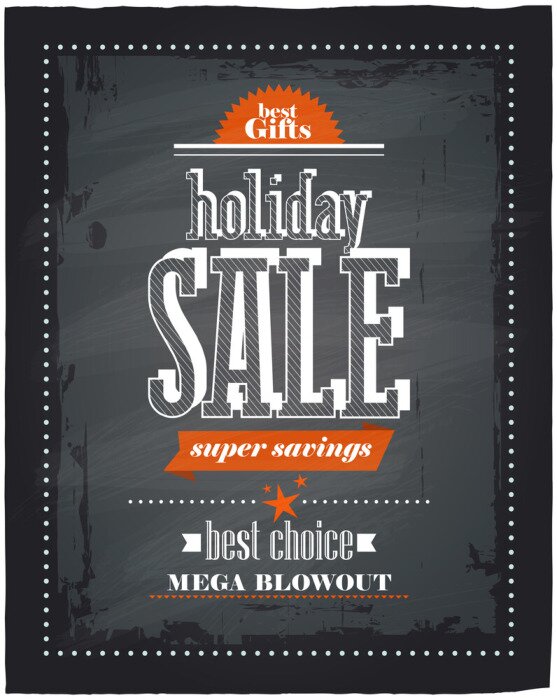 Poster  Tableau noir avec typographie publicitaire