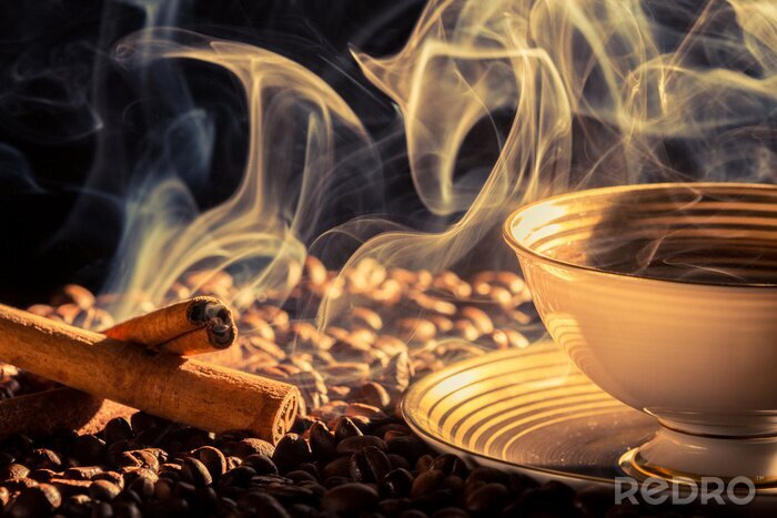 Poster  Tasse à café et grains