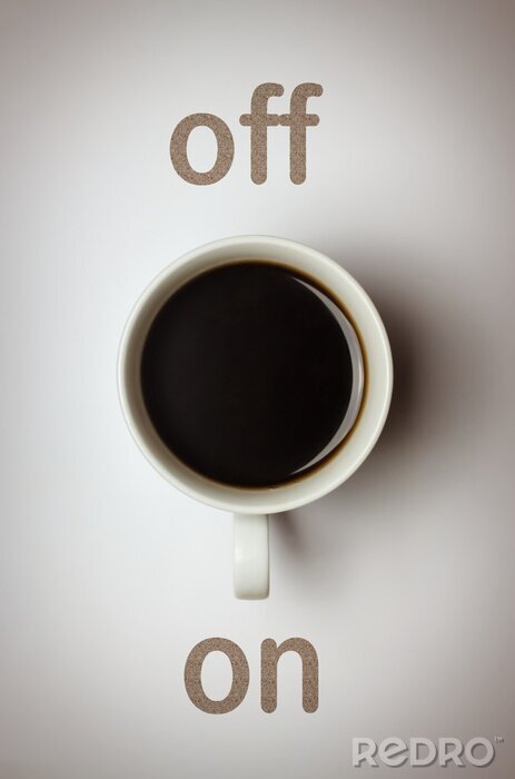 Poster  Tasse de café noir et texte