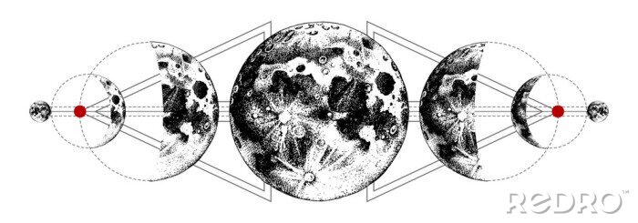 Poster  Tatouage de lunes magiques