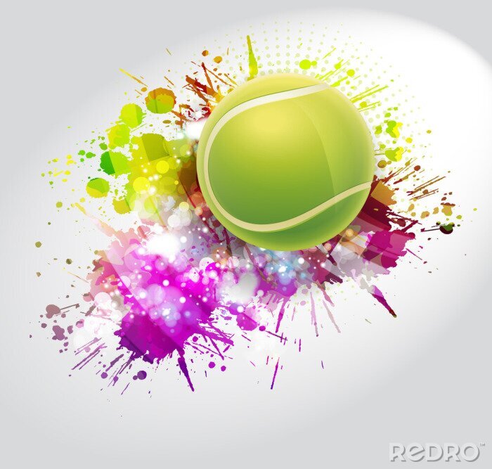 Poster  Tennis 3d balle image abstraite