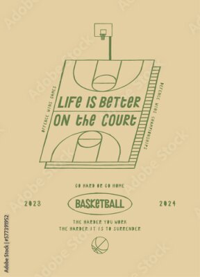 Poster  terrain de basketball