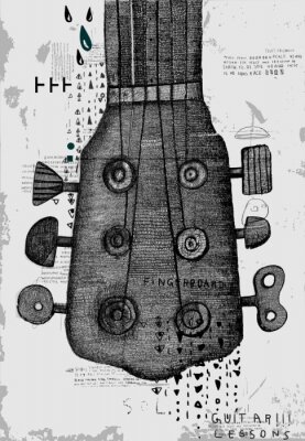 Poster  Tête de guitare avec touches inhabituelles