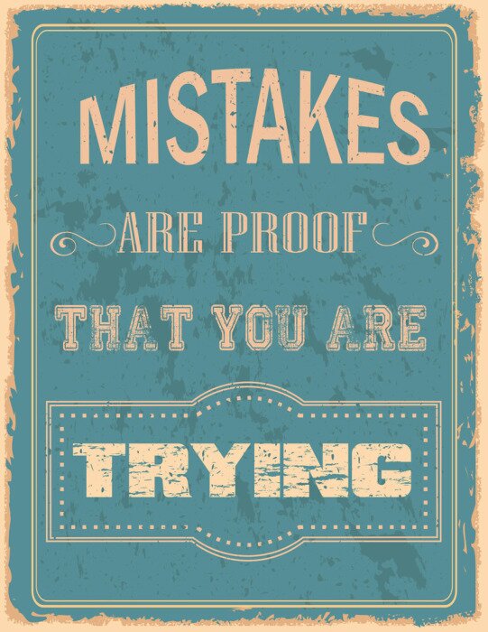 Poster  Texte de persévérance sur fond vintage