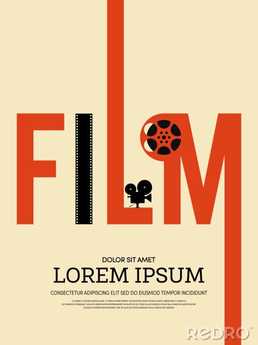 Poster  Texte film en version rétro