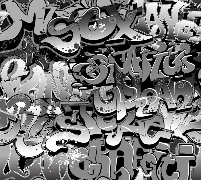 Poster  Texte gris sur un mur