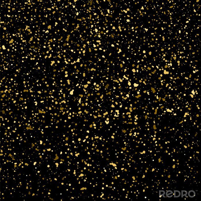 Poster  Texture de paillettes d'or sur un fond noir. Golden explosion de confettis. Grenat doré texture abstraite sur un fond noir. Élément de conception. Vector illustration, eps 10.