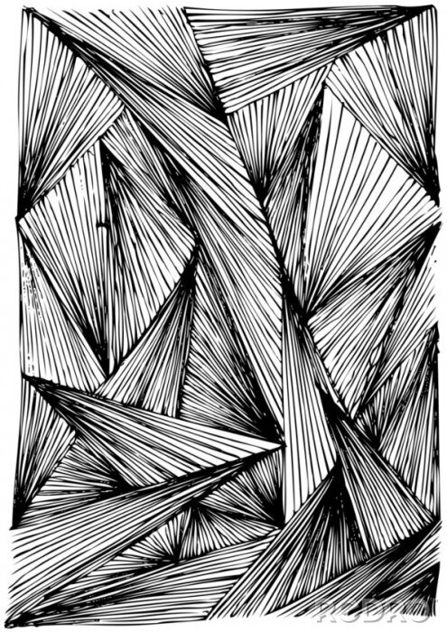 Poster  Texture tridimensionnelle en noir et blanc