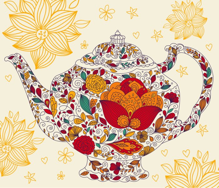 Poster  Théière colorée