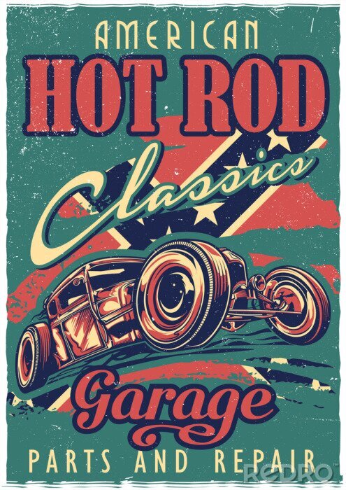 Poster  Thème automobile vintage
