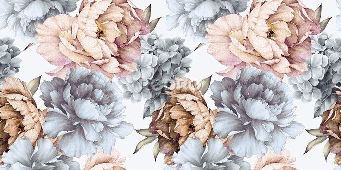 Poster  Thème avec des roses d'automne