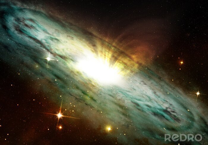 Poster  Thème de l'espace extra-atmosphérique avec galaxie magique
