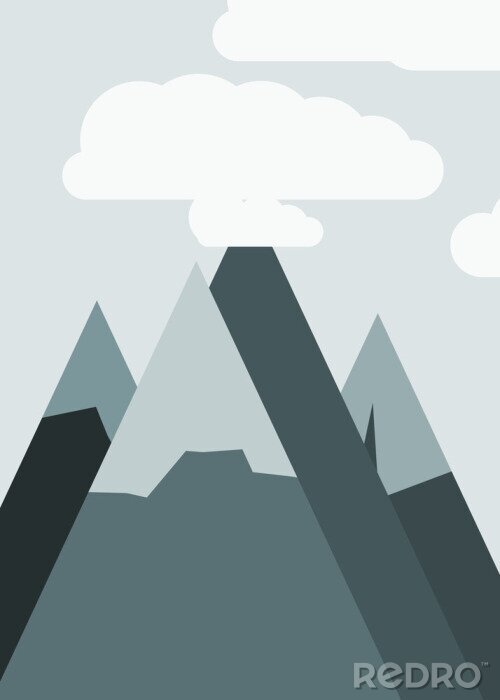 Poster  Thème des montagnes géométriques