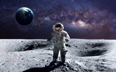 Poster  Thème spatial et astronaute sur une planète inconnue