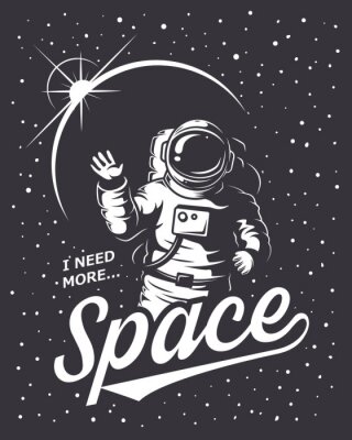 Thème typographique avec un astronaute