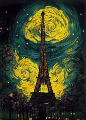 Poster  Tour Eiffel de style impressionniste