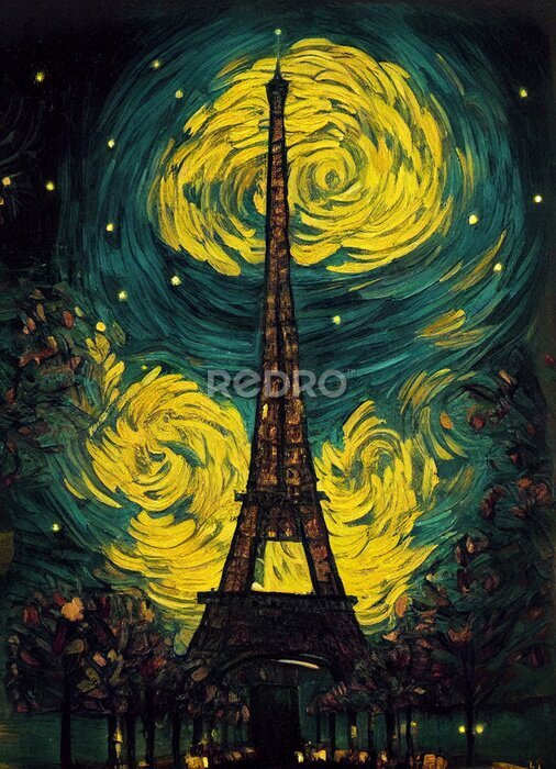 Poster  Tour Eiffel de style impressionniste
